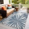 World Rug Gallery Tropical Leaves Nature Inspired Indoor/Outdoor Area Rug 5' x 7' Blue 4030BLUE5X7 - alternate 10